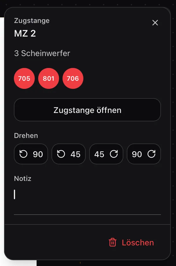 Eigenschaften-Panel im Zeichnungs-Editor